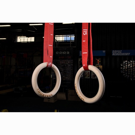 Купить Кольца гимнастические 32 мм красные стропы в Георгиевске 